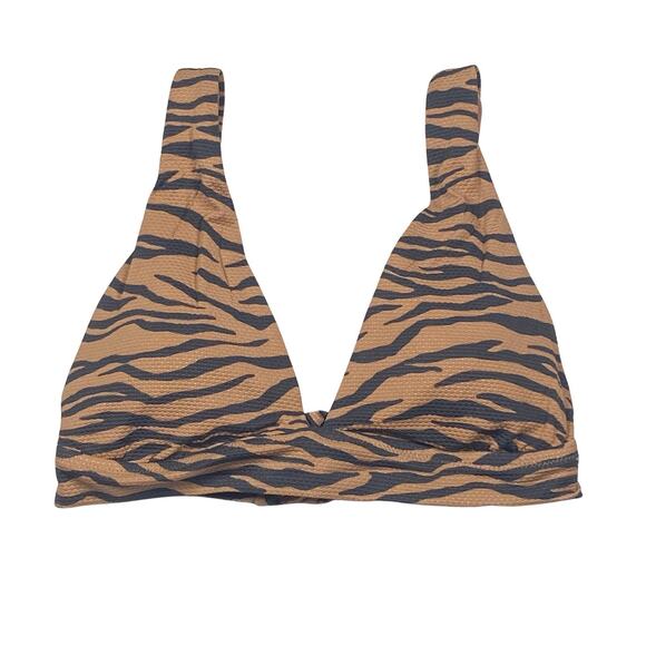 aerie Other - Aerie Women’s Tiger Stripe Bikini Top - Size Medium - Tie Back - Textured - NWT